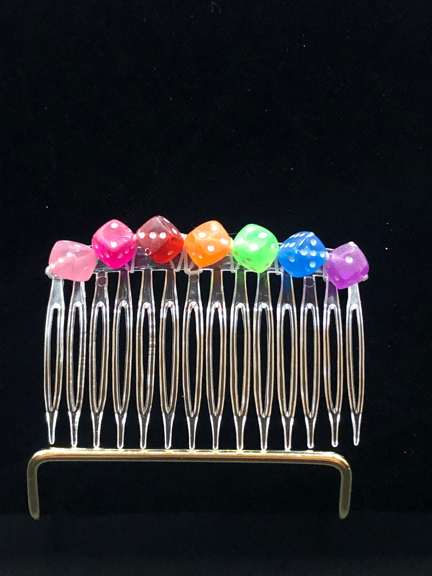 Rainbow Dice Hair Comb
