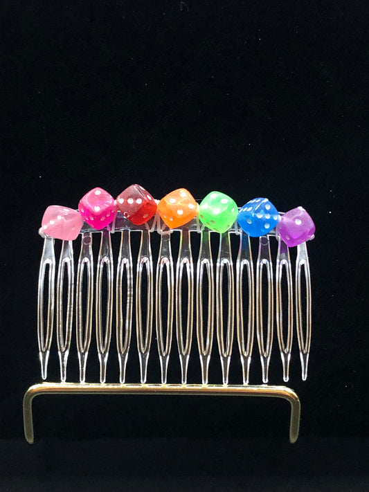 Rainbow Dice Hair Comb
