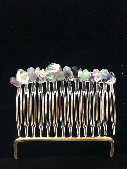 Fluorite Chip Hair Comb