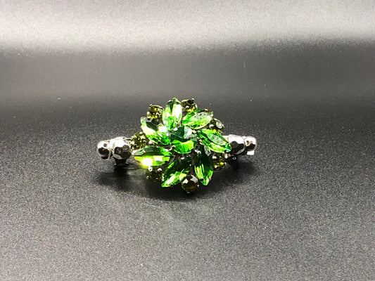 Green Rhinestone Barrette