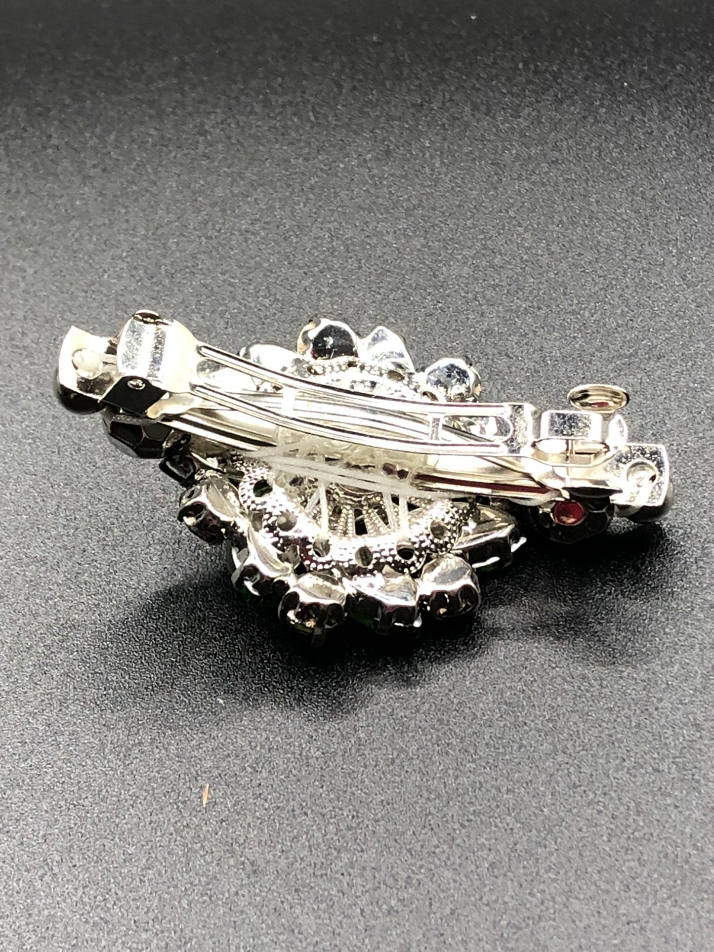 Green Rhinestone Barrette