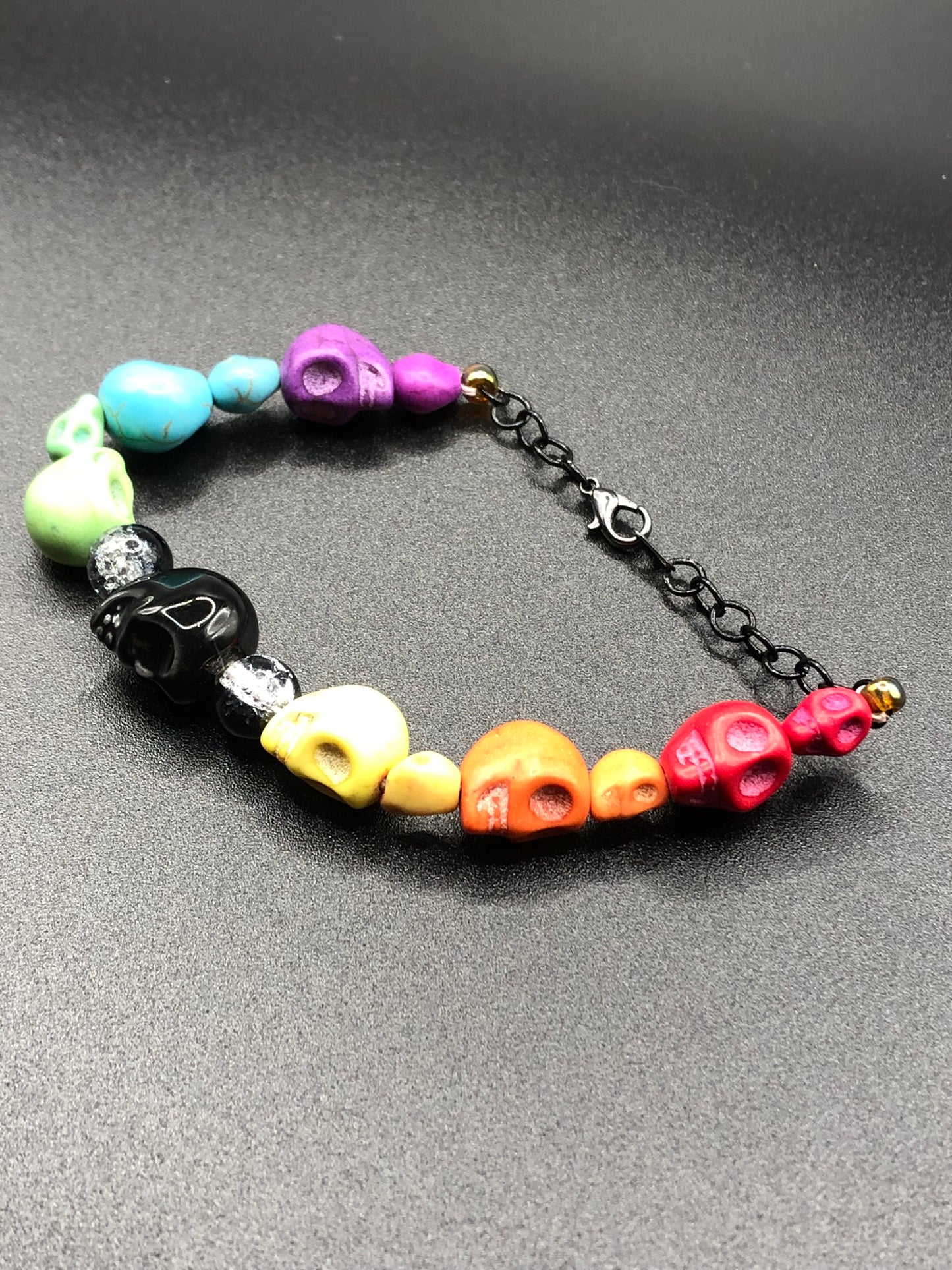 Large Skull Rainbow Bracelet