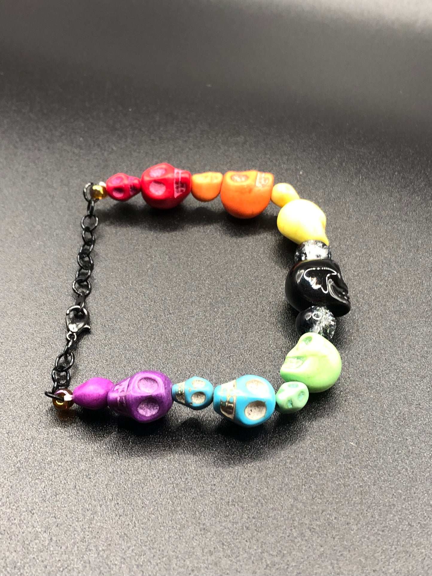 Large Skull Rainbow Bracelet